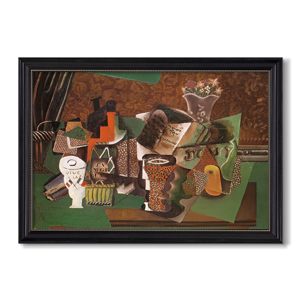 Playing Cards Glasses Bottle 1914 1915 Pablo Picasso Custom Framed Canvas