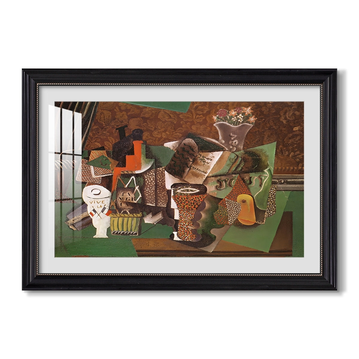 Playing Cards Glasses Bottle 1914 1915 Pablo Picasso Custom Framed Print