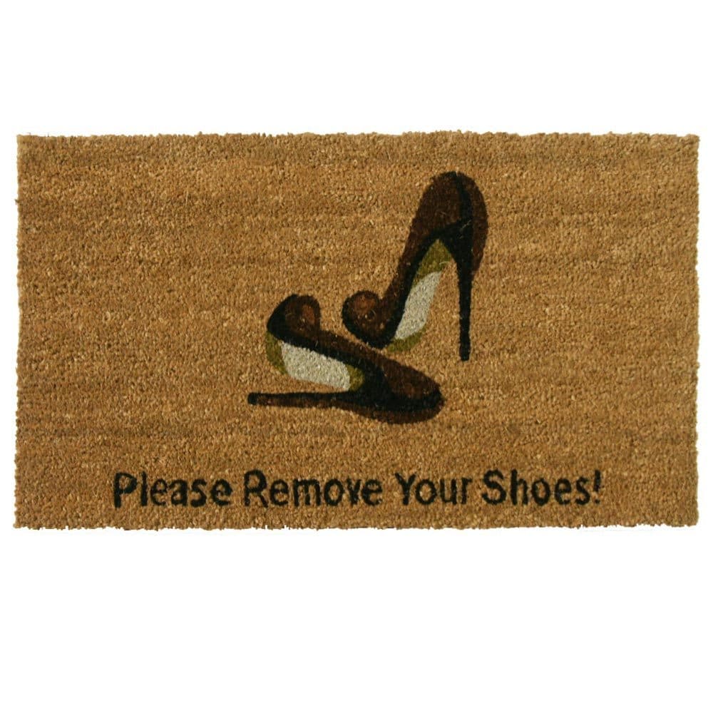 Rubber Cal Please Remove Your Shoes Coir Outdoor Door Mat