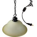 Plug In Swag Pendant Light Oil Rubbed Bronze 16 Glass Shade