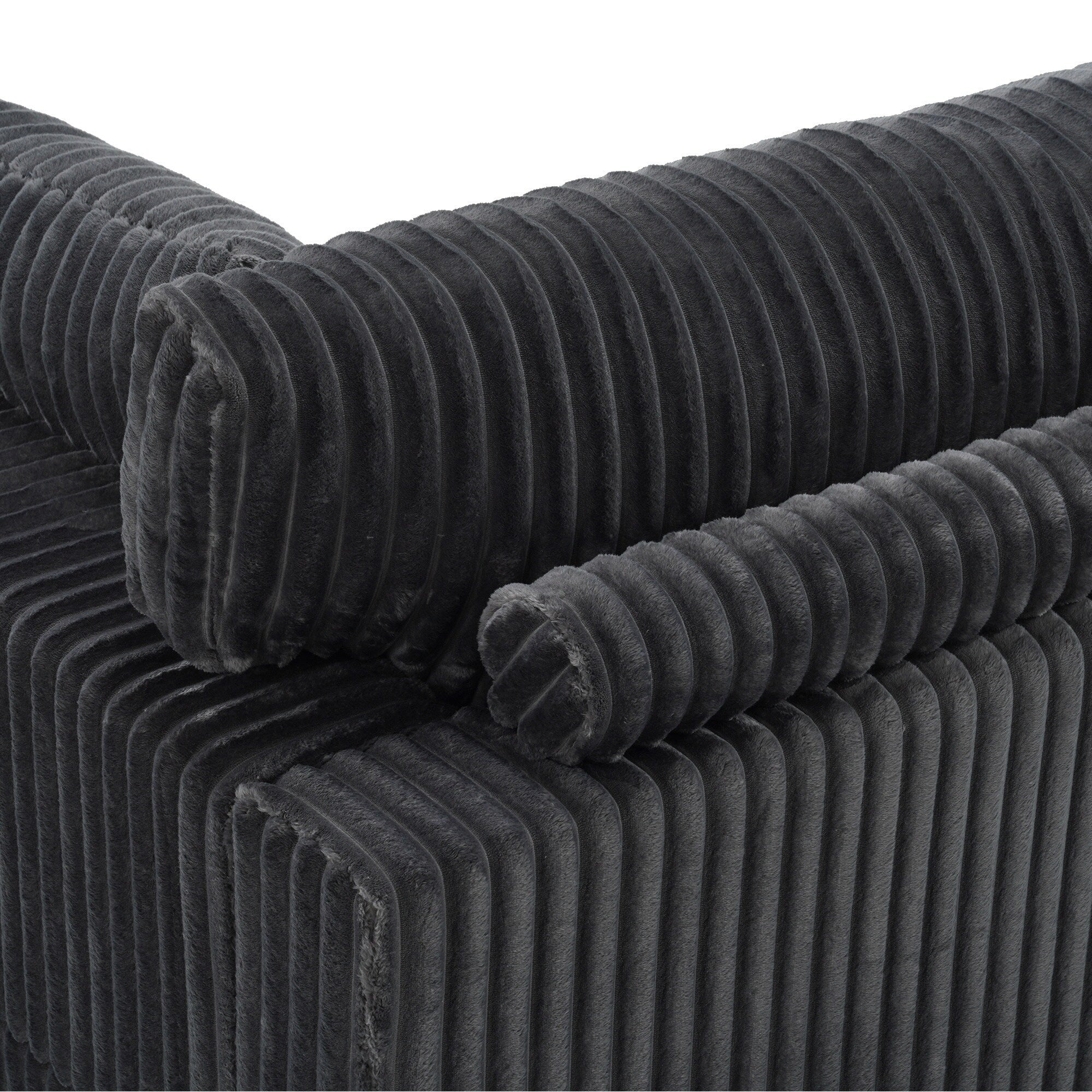 Plush Flannel Modular Sectional Sofa For Living Room