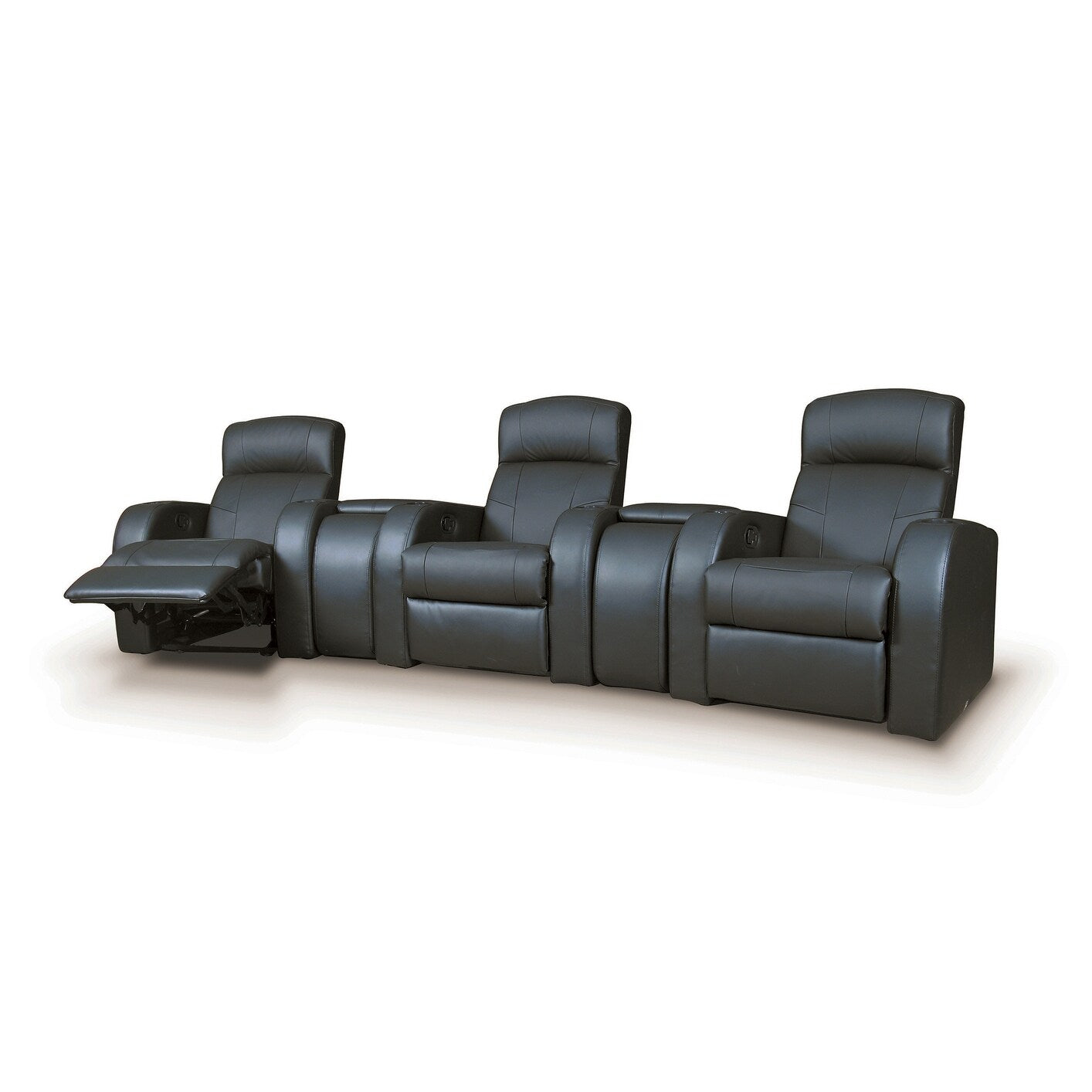 Plush Padded Leather Upholstered Recliner With Metal Framework Gray