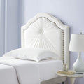 Plush Pleated Double Bevel College Dorm Headboard White