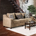 Furniture Of America Plusse Contemporary Mocha Microfiber Sloped Track Arm Sofa