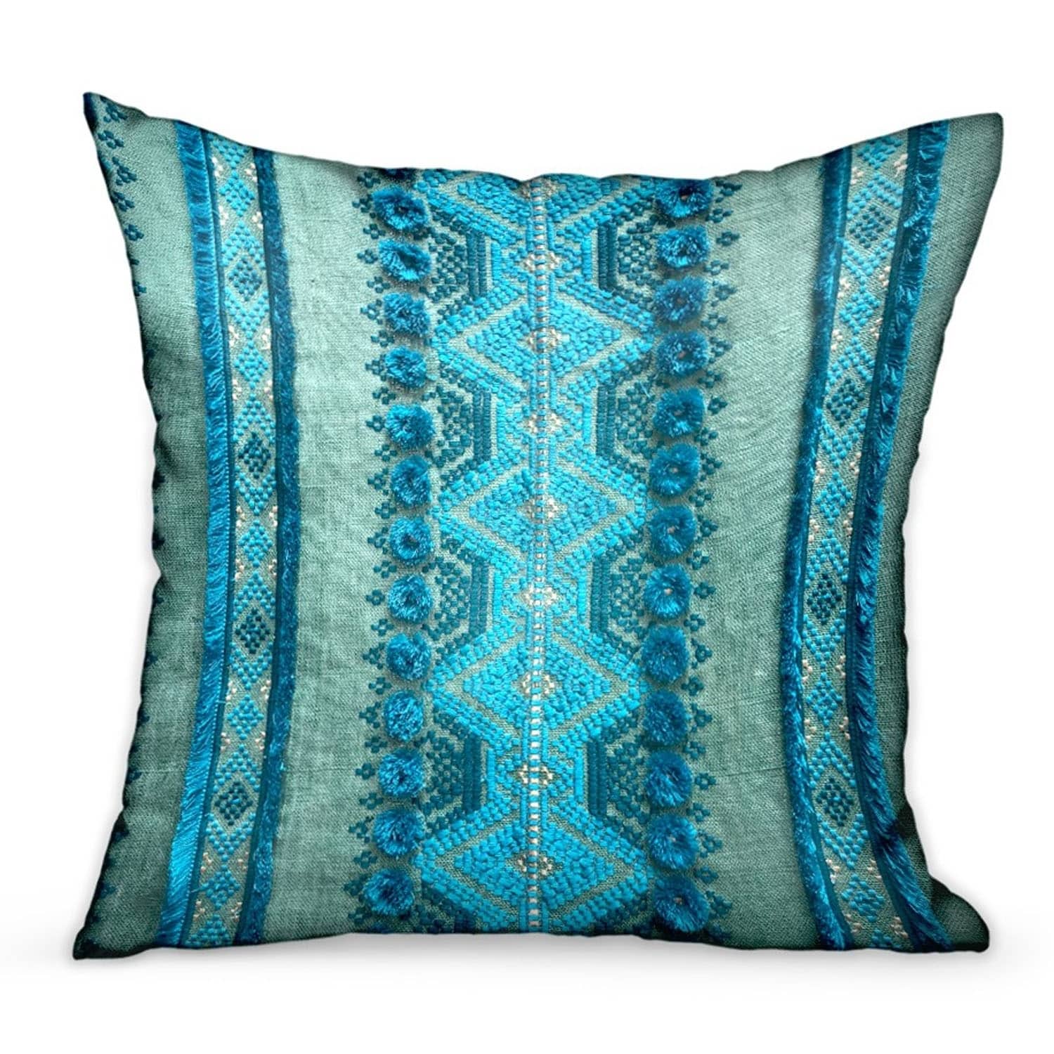 Plutus Alexandrite Stripe Green Geometric Luxury Throw Pillow