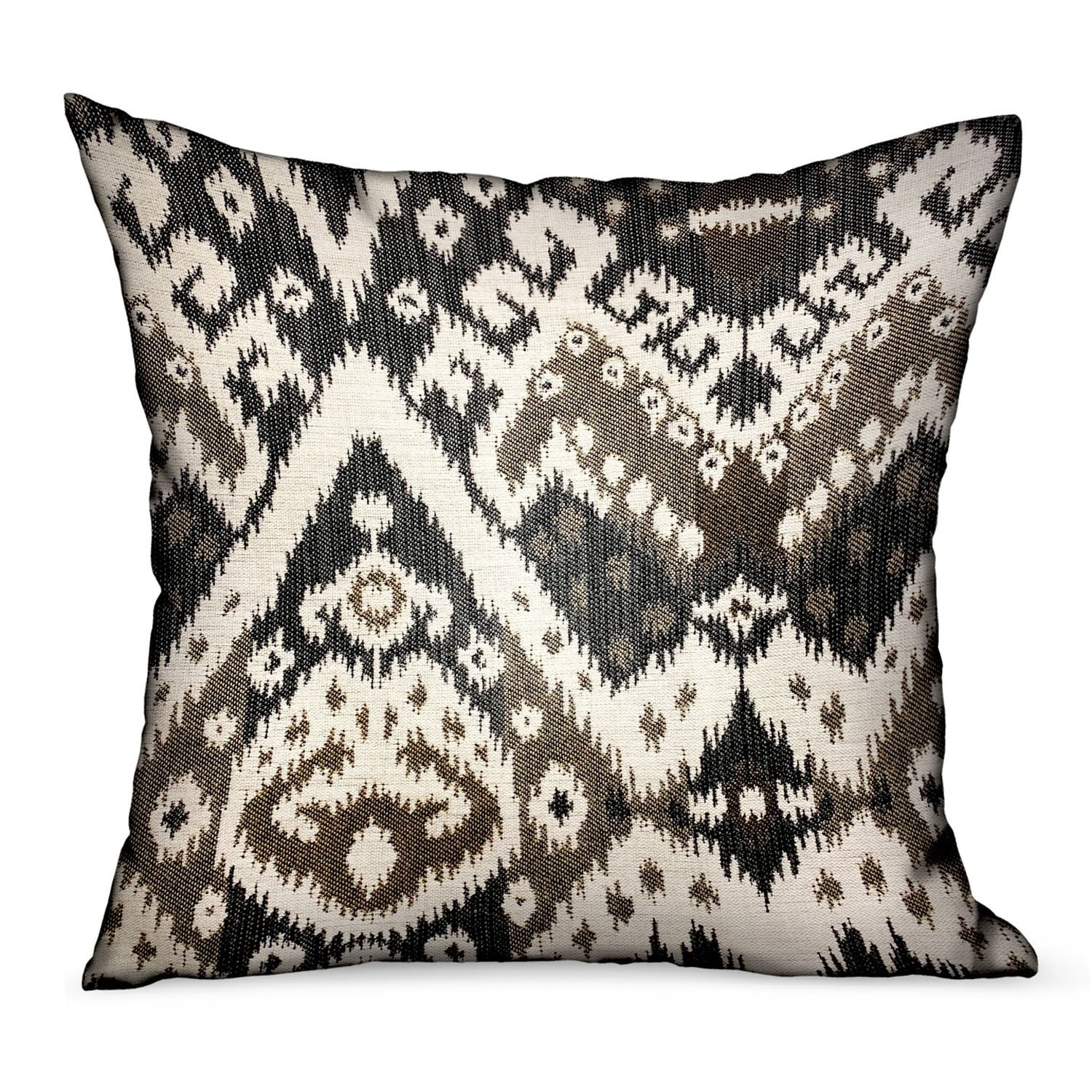 Plutus Amare Dream Brown Ikat Luxury Outdoor Indoor Throw Pillow