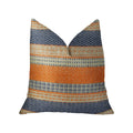 Plutus Anastasia Orange Navy And Cream Handmade Decorative Throw Pillow