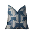 Plutus Argyle Square Blue And White Handmade Luxury Pillow