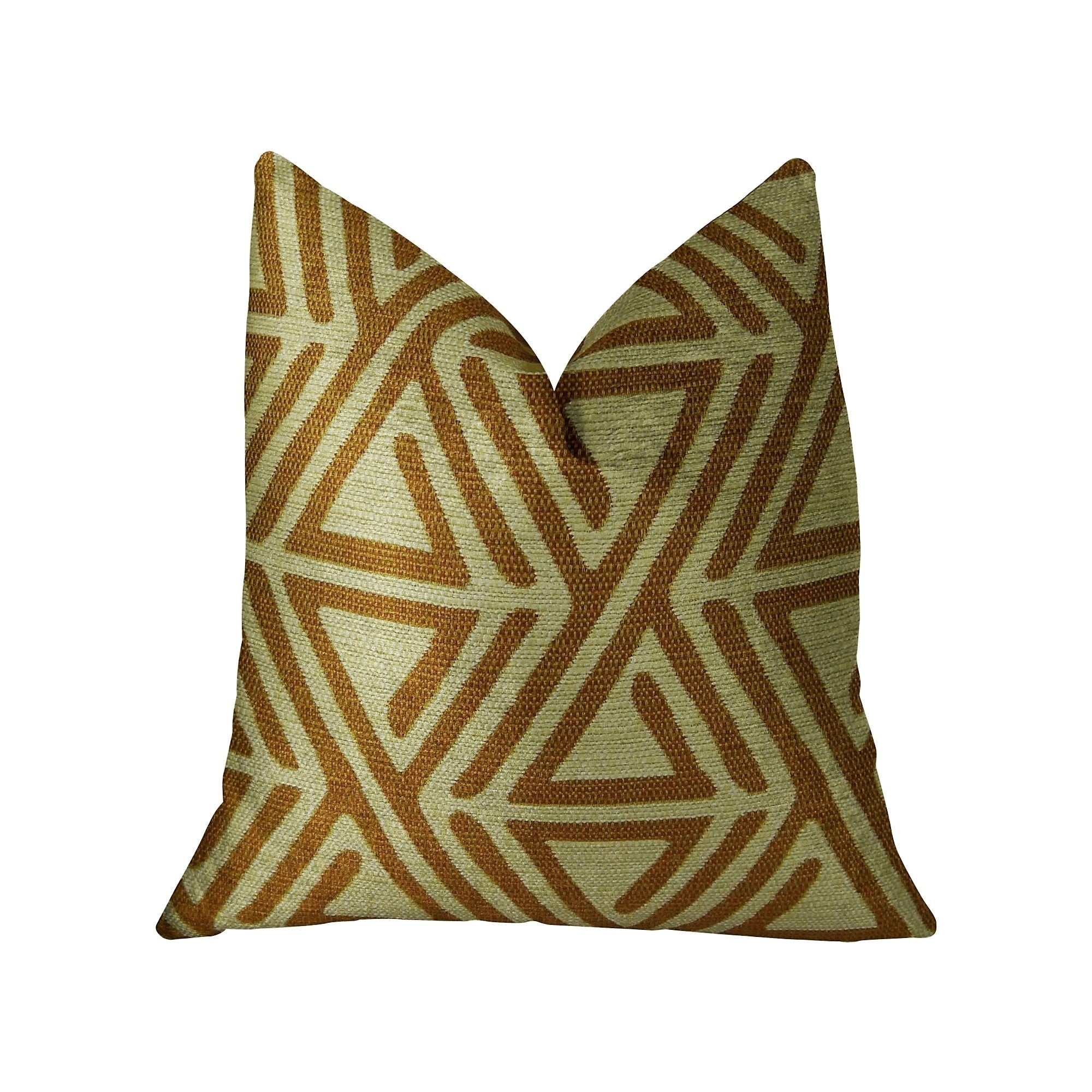 Plutus Arrow Maze Cream And Brown Handmade Luxury Pillow
