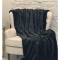 Plutus Black Mink Faux Fur Luxury Throw