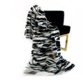Plutus Black White Zebra Faux Fur Luxury Throw Blanket