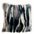 Plutus Blue Black White Fancy Animal Faux Fur Luxury Throw Pillow