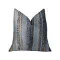 Plutus Blue Gate Gray Blue And Taupe Handmade Luxury Pillow