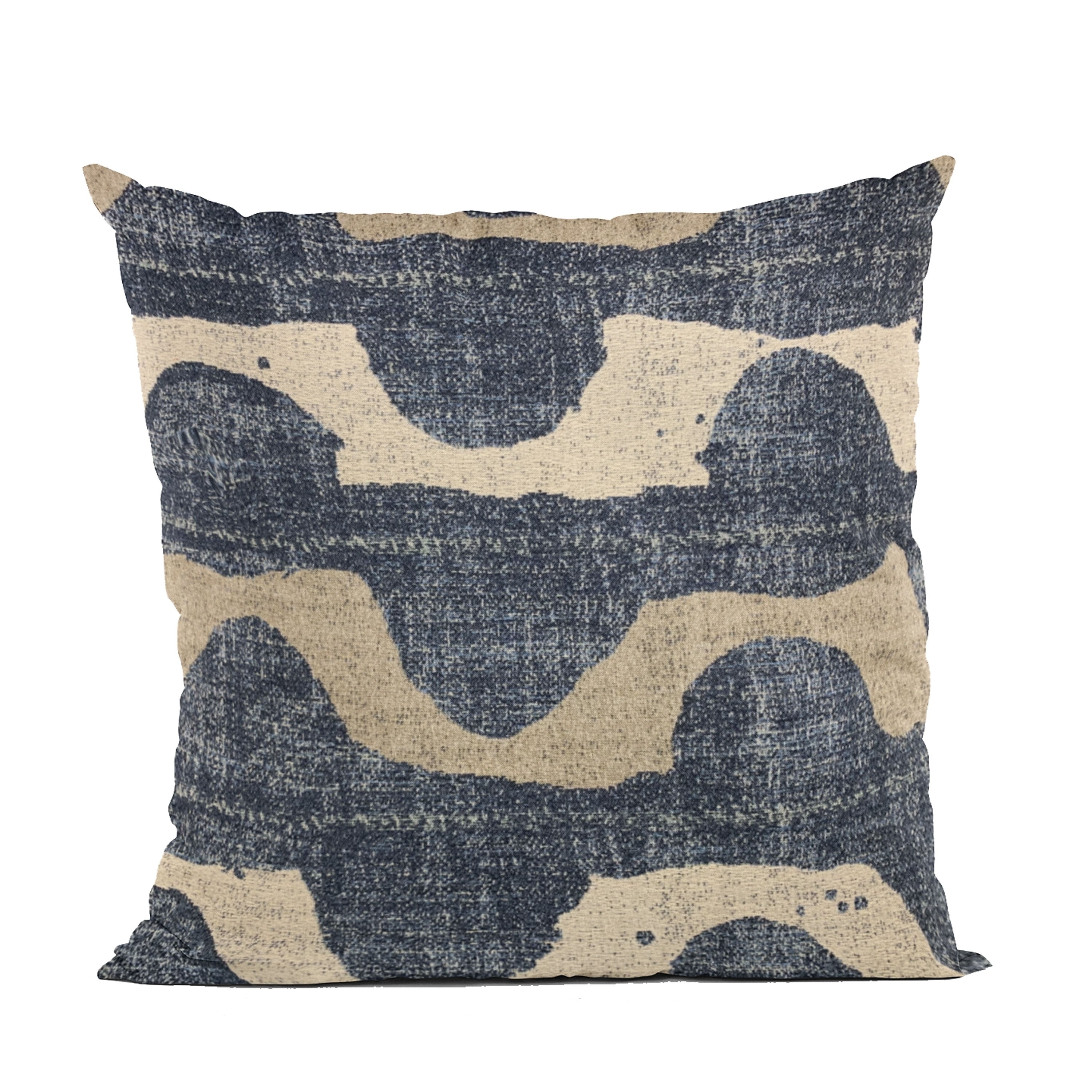 Plutus Blue Shore Stripe Luxury Throw Pillow