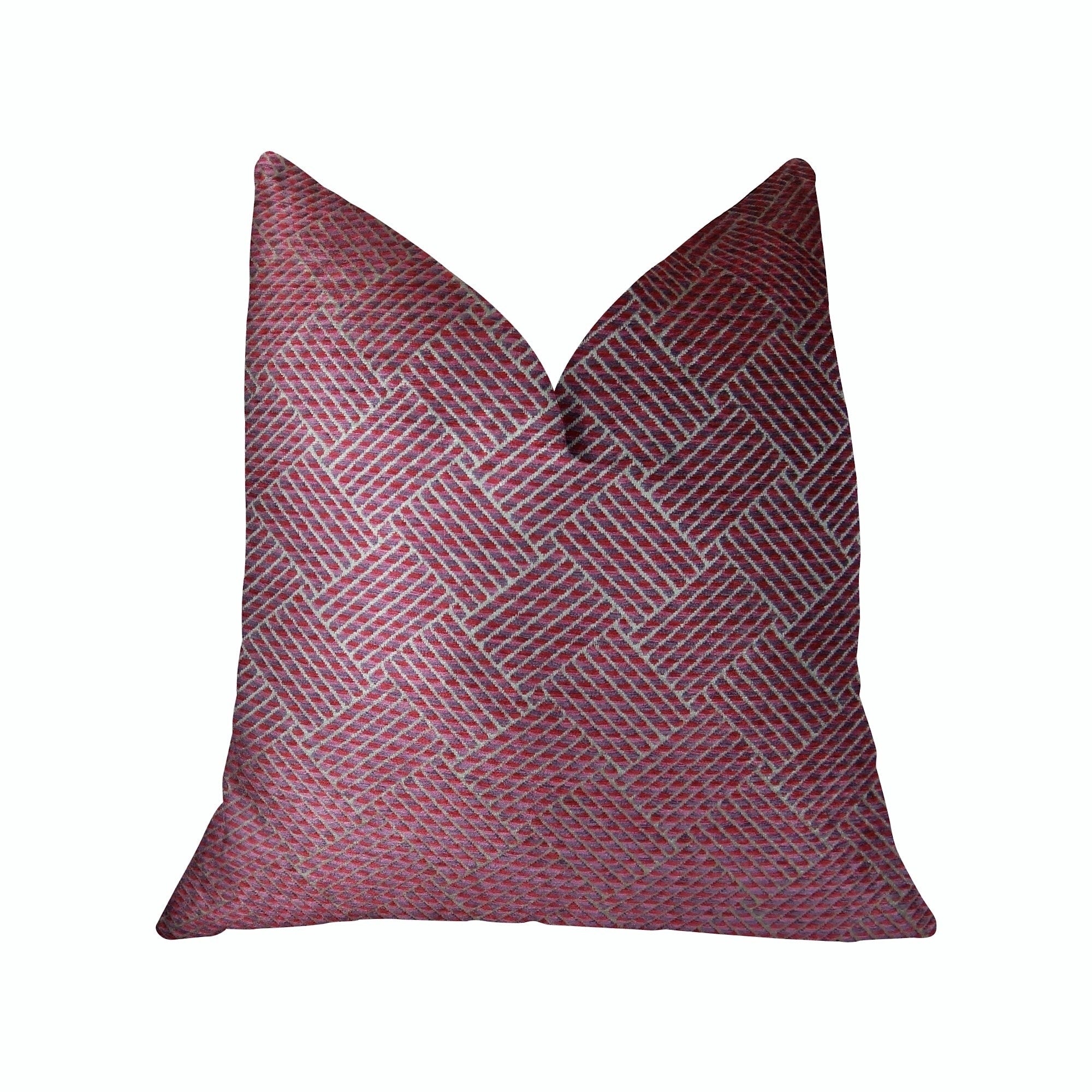 Plutus Boysenberry Pink And Cream Handmade Luxury Pillow