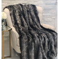 Plutus Brandy Grey Faux Fox Luxury Throw