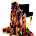 Plutus Burgundy Black Exotic Parrot Faux Fur Luxury Throw Blanket