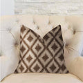 Plutus Casa Nova Brown Luxury Throw Pillow