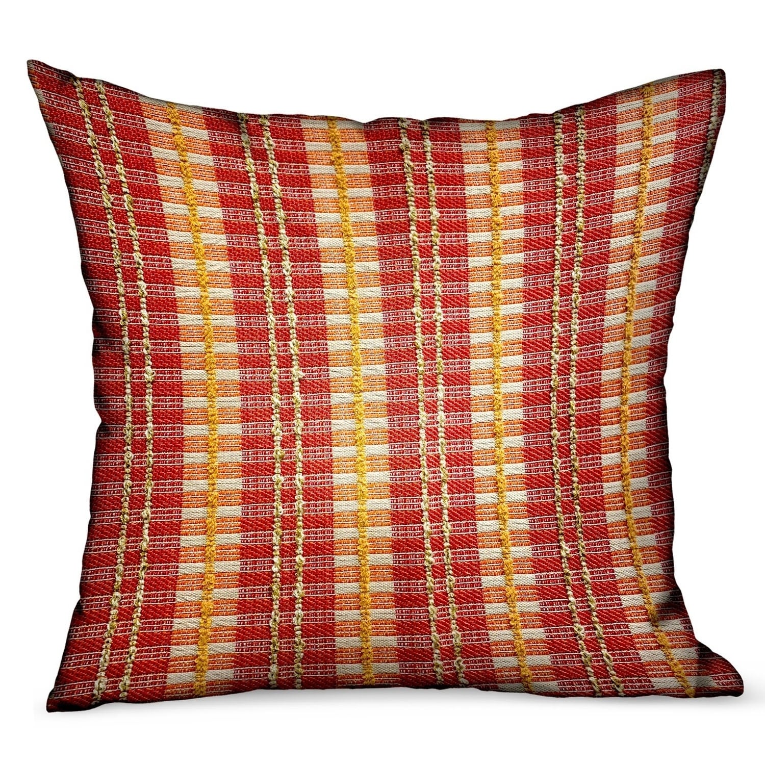 Plutus Cherry Tassel Orange Stripes Luxury Outdoor Indoor Throw Pillow