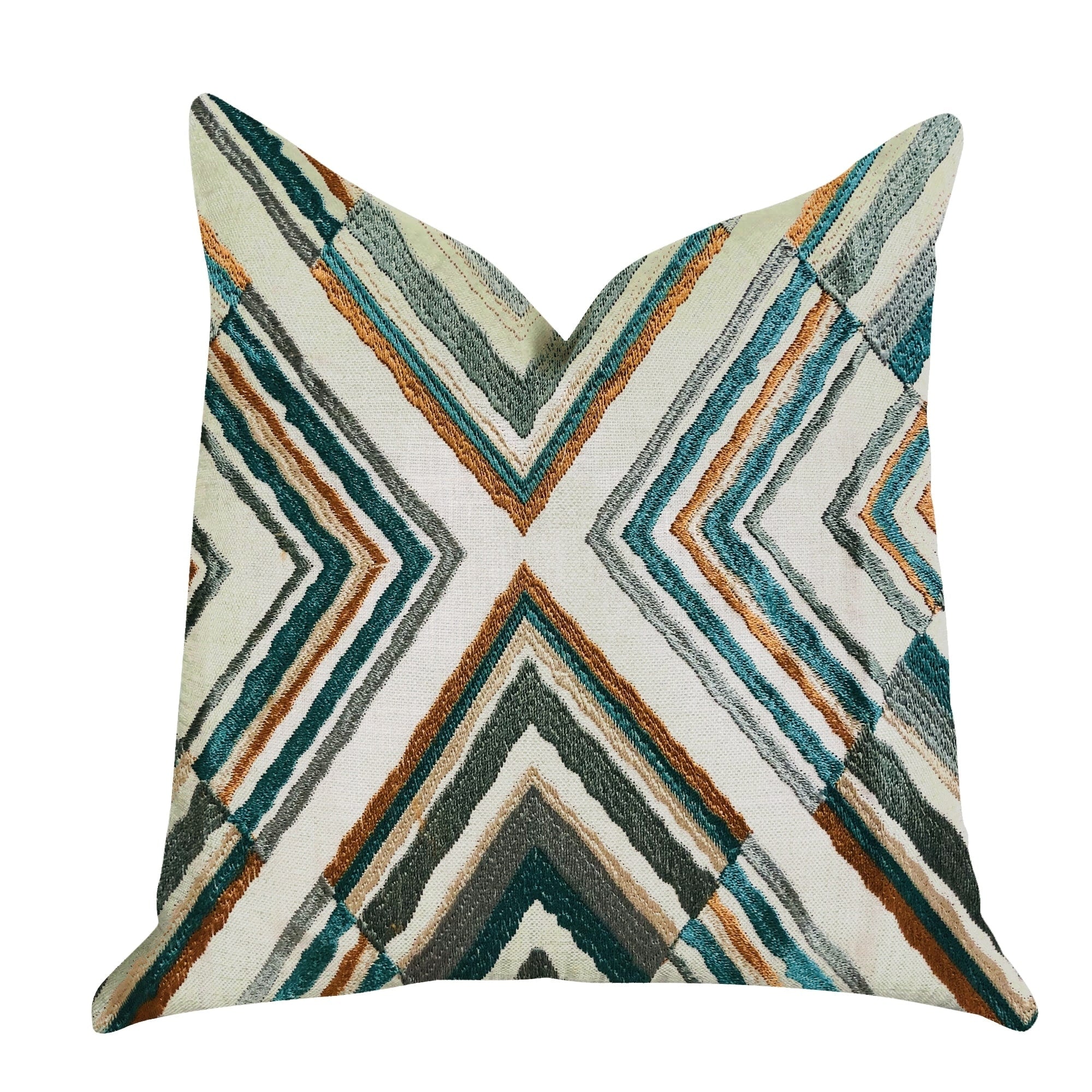 Plutus Crescent Peak Multi Green Luxury Throw Pillow