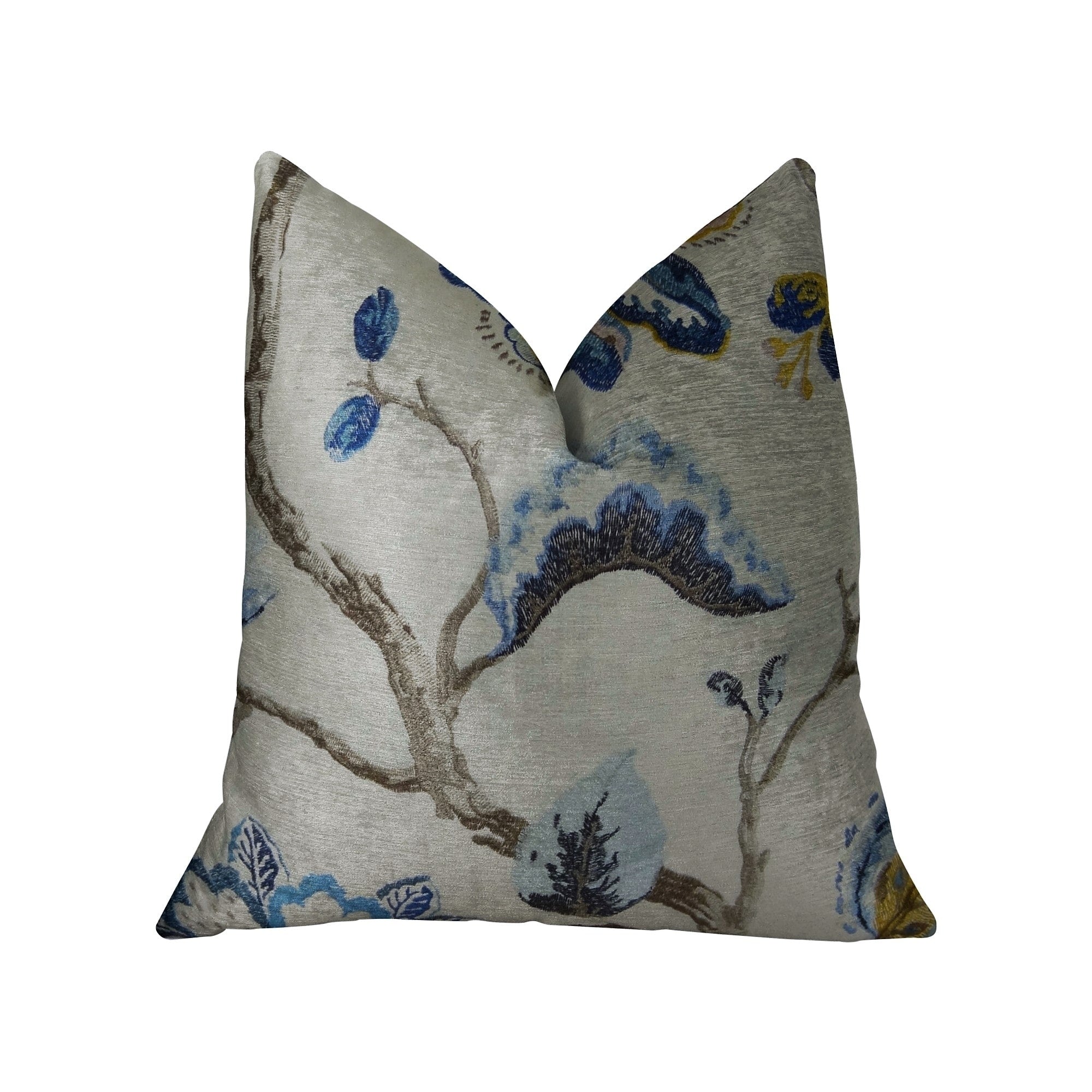 Plutus Elyssa Navy Brown And Cream Handmade Luxury Pillow
