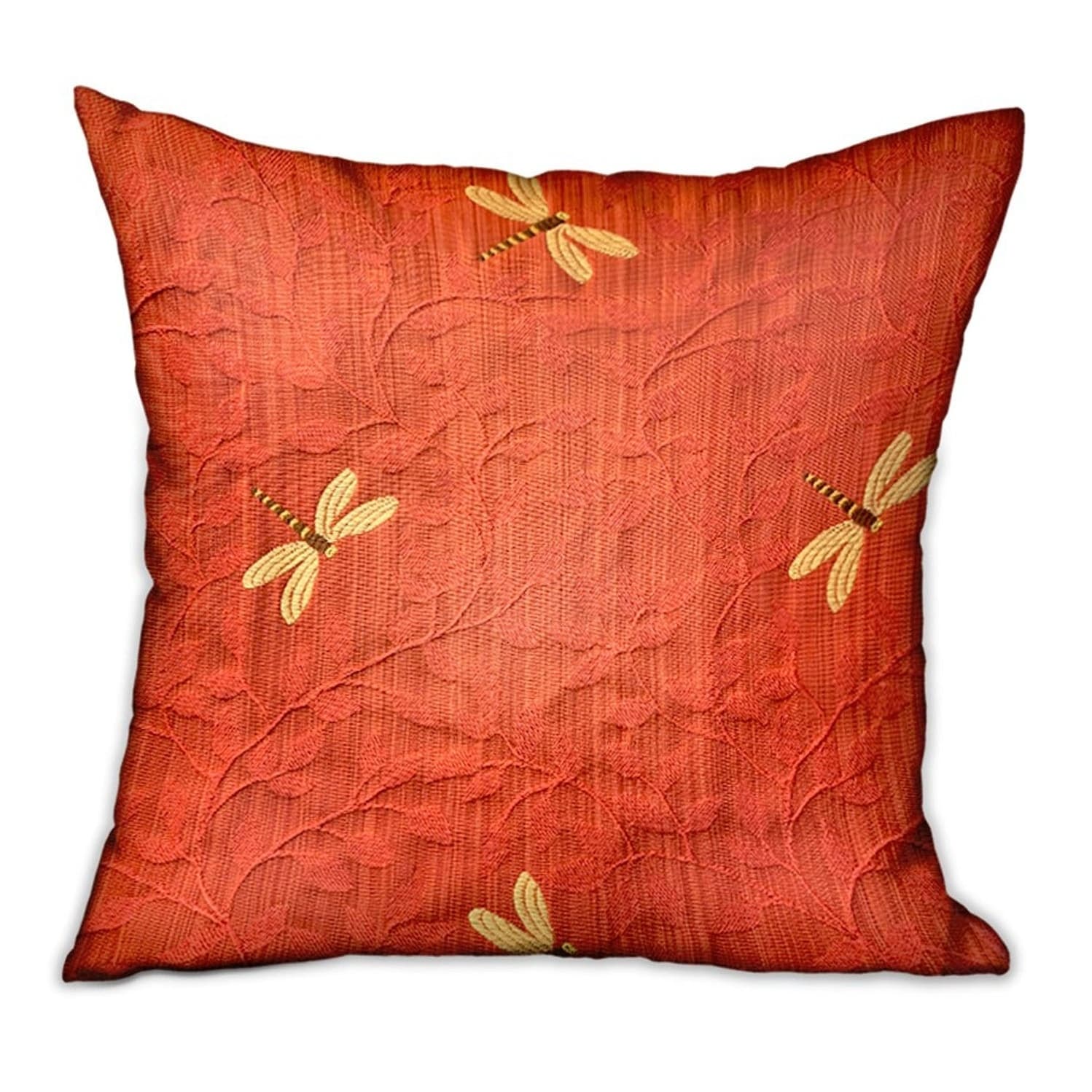 Plutus Firefly Red Animal Motif Luxury Throw Pillow