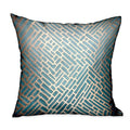Plutus Golden Brick Blue Geometric Luxury Throw Pillow