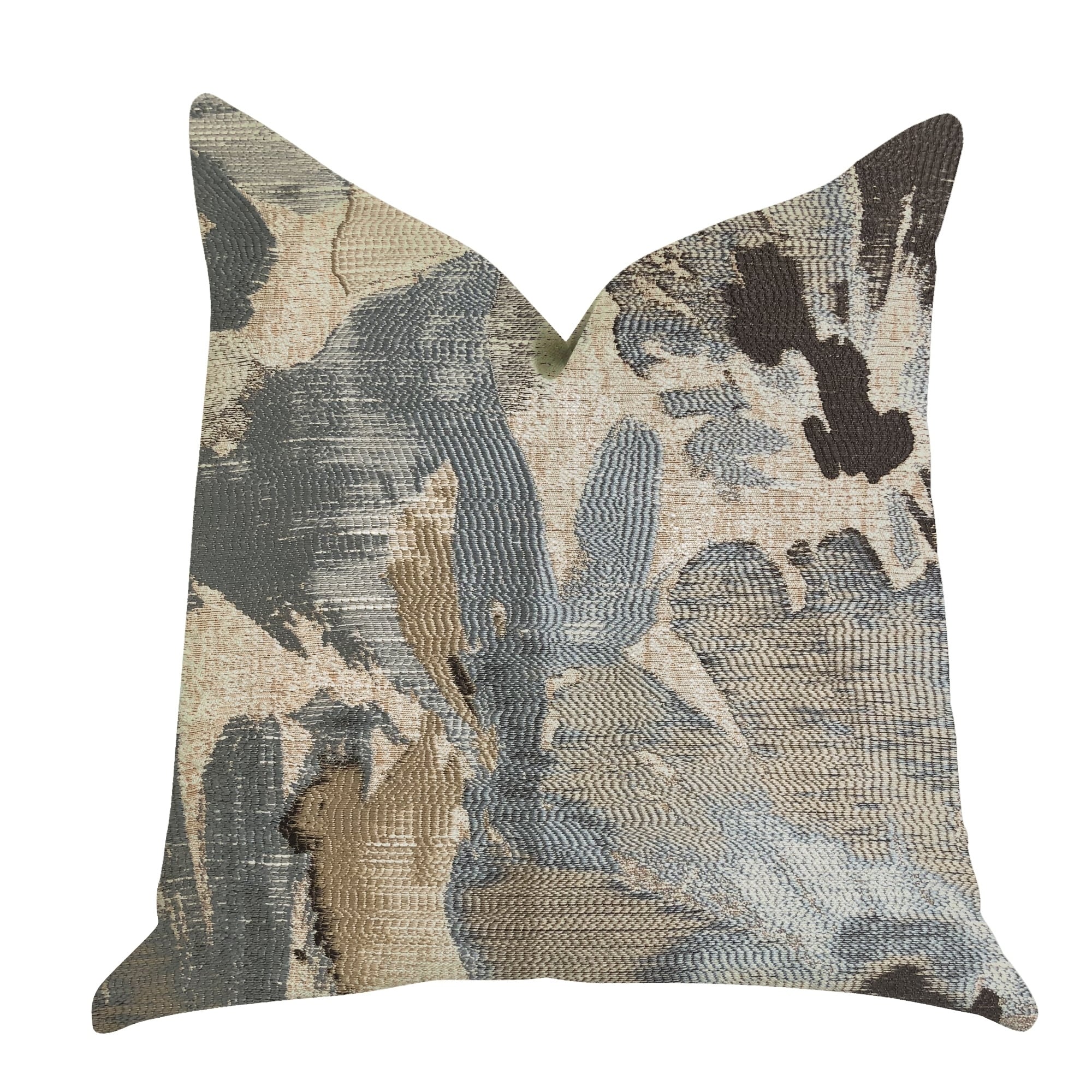 Plutus Icy Blue Wildflower Luxury Throw Pillow