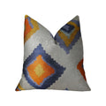 Plutus Isabeau Purple Orange And White Handmade Luxury Pillow