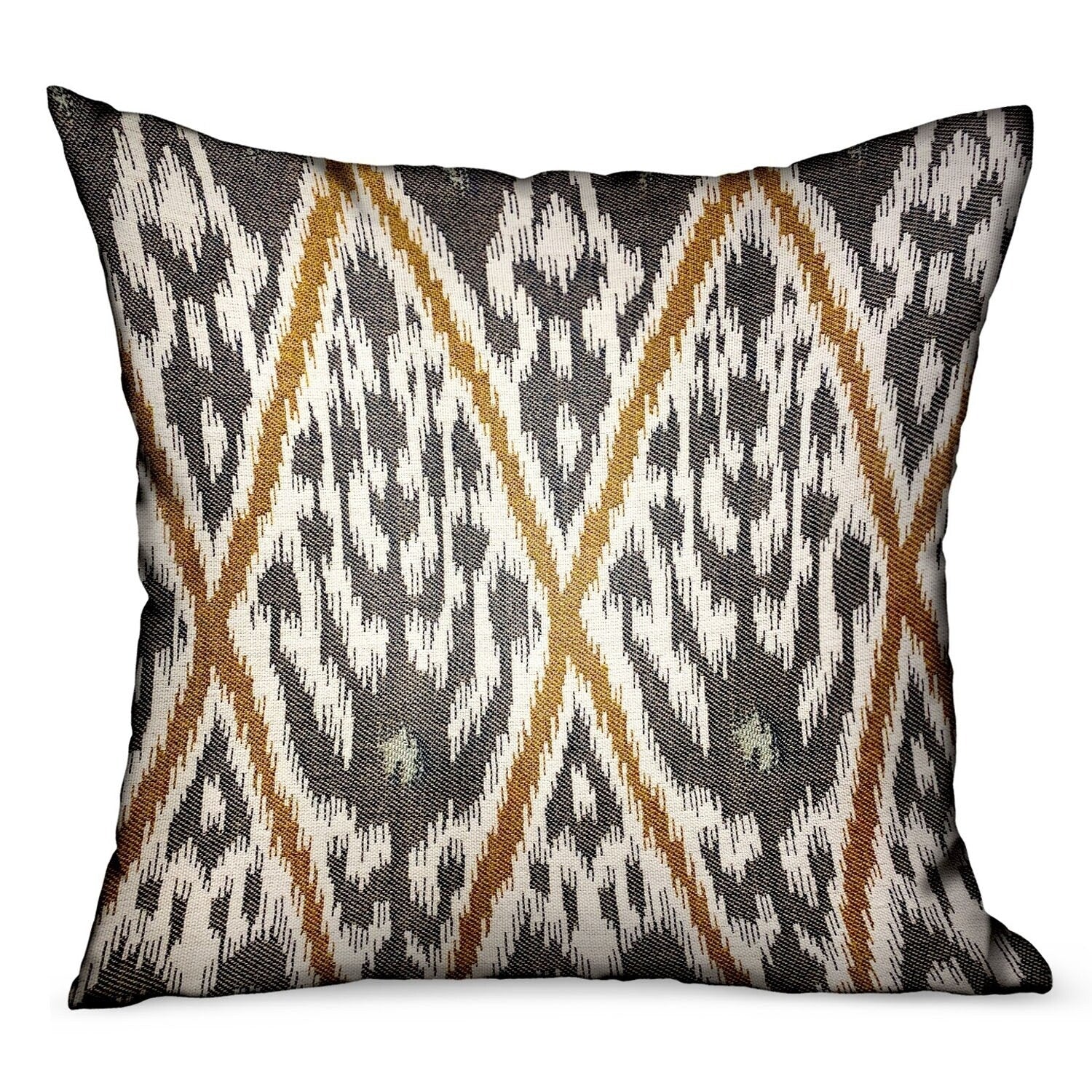 Plutus Isabis Plush Brown Ikat Luxury Outdoor Indoor Throw Pillow