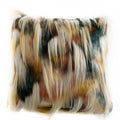 Plutus Multi Color Fancy Feather Animal Faux Fur Luxury Throw Pillow