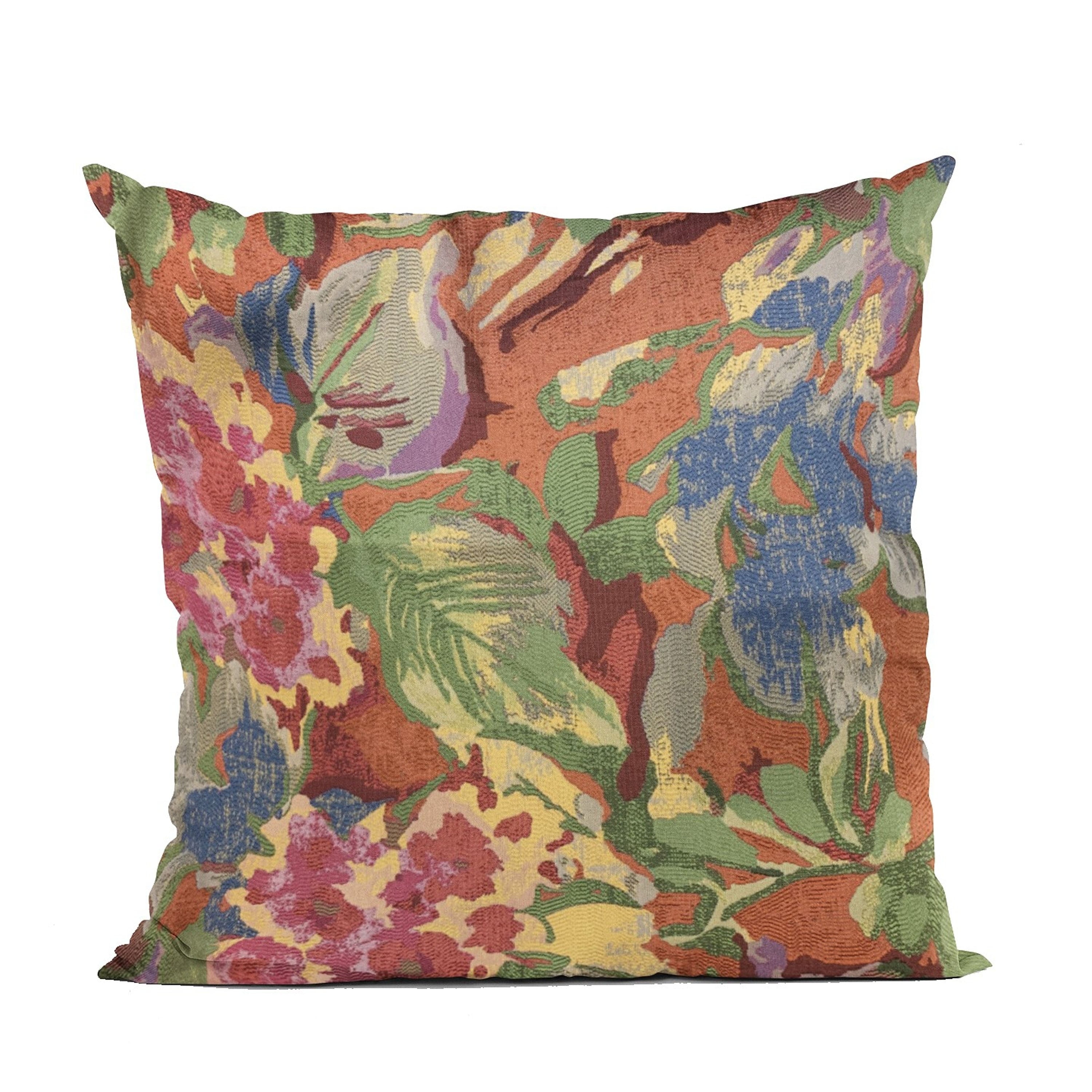 Plutus Multi Color Garden Floral Luxury Throw Pillow