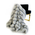 Plutus Off White Two Tone Feather Faux Fur Luxury Throw Blanket