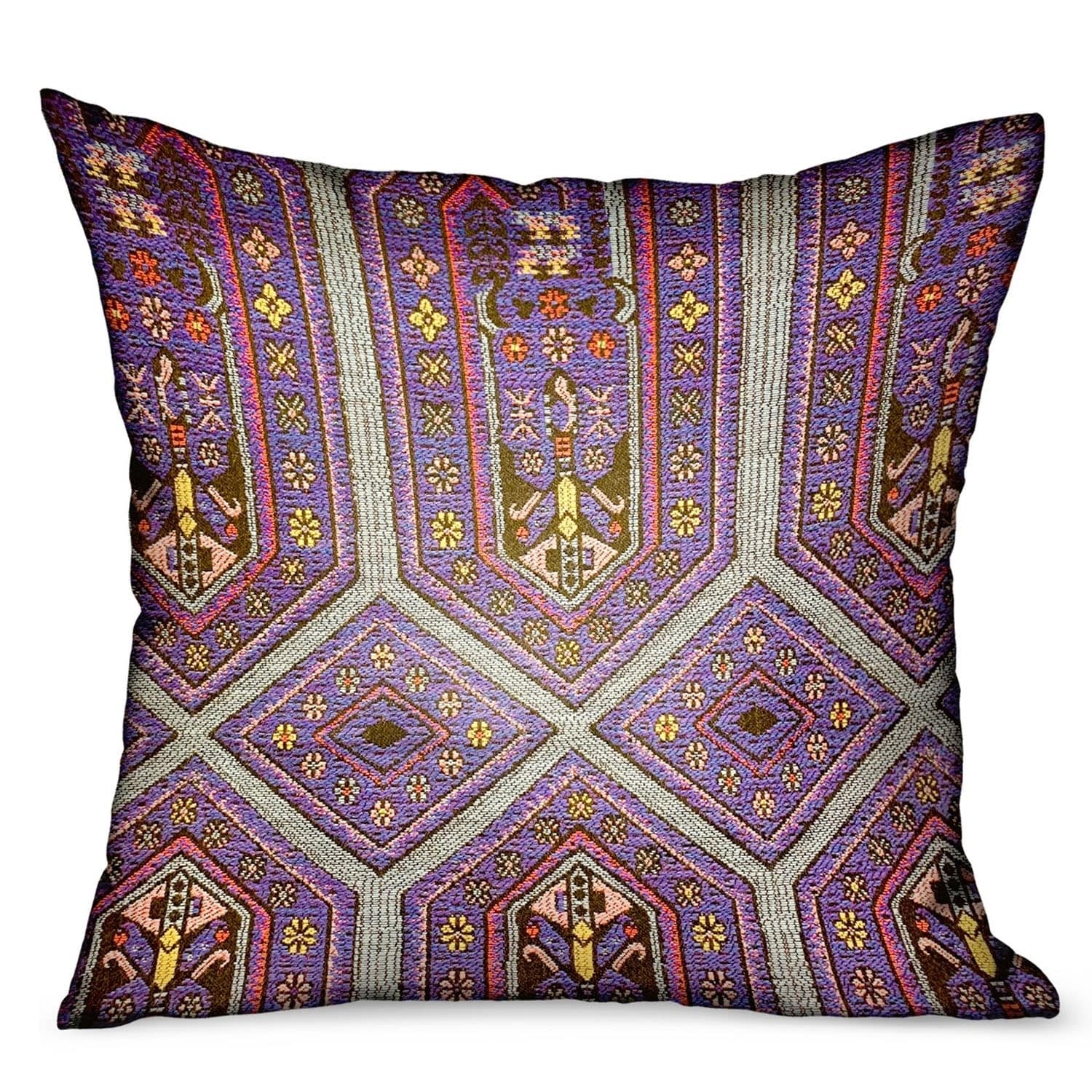Plutus Parisian Vibes Purple Geometric Luxury Outdoor Indoor Throw Pillow