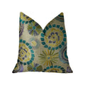 Plutus Paulina Turquoise Olive And Taupe Handmade Luxury Pillow
