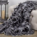 Plutus Porcupine Grey And Silver Faux Fur Luxury Throw