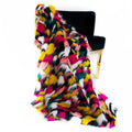 Plutus Purple Yellow Black Amazonian Bird Faux Fur Luxury Throw Blanket