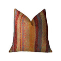 Plutus Red Sand Red Blue And Orange Handmade Decorative Throw Pillow