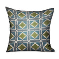 Plutus Shamrock Gem Blue Green Geometric Luxury Outdoor Indoor Throw Pillow
