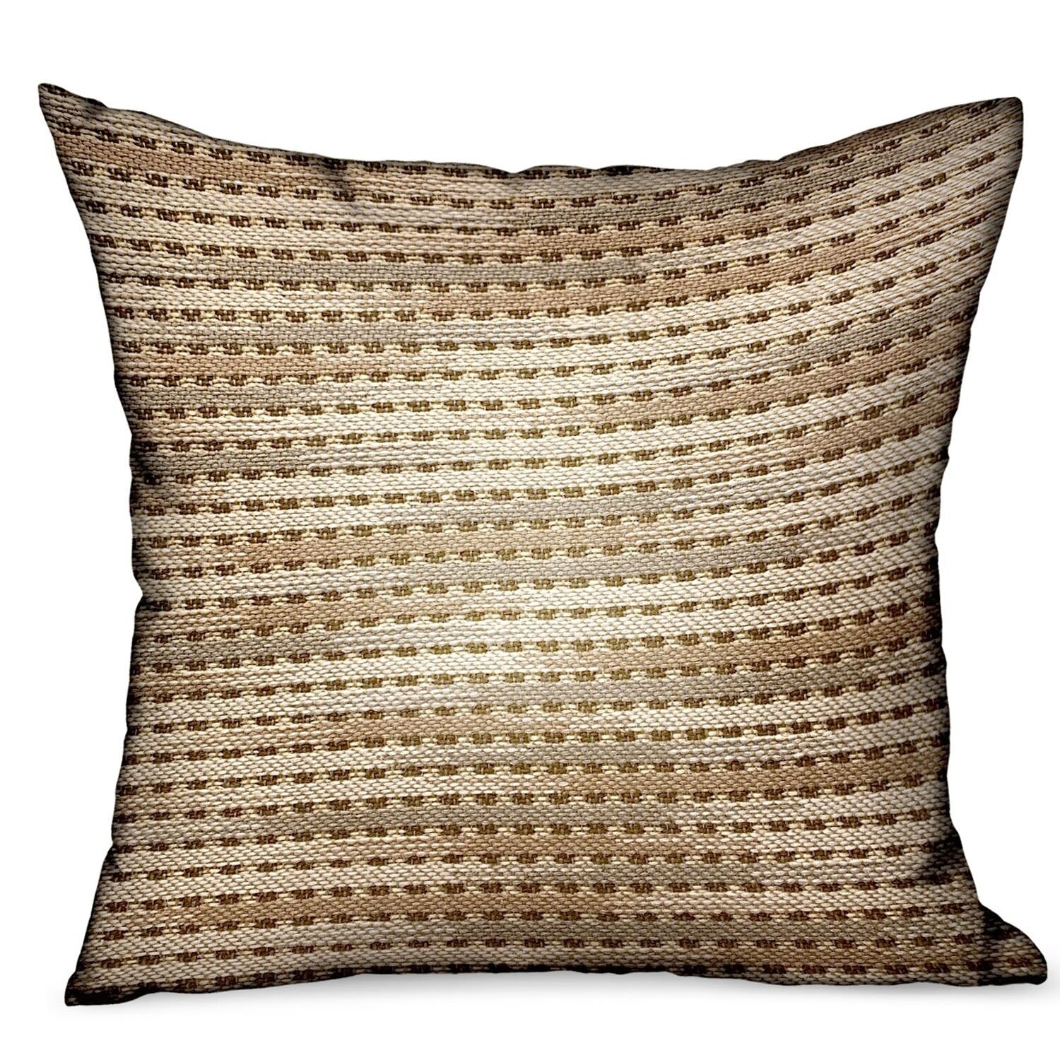 Plutus Tawny Edge Brown Stripes Luxury Outdoor Indoor Throw Pillow