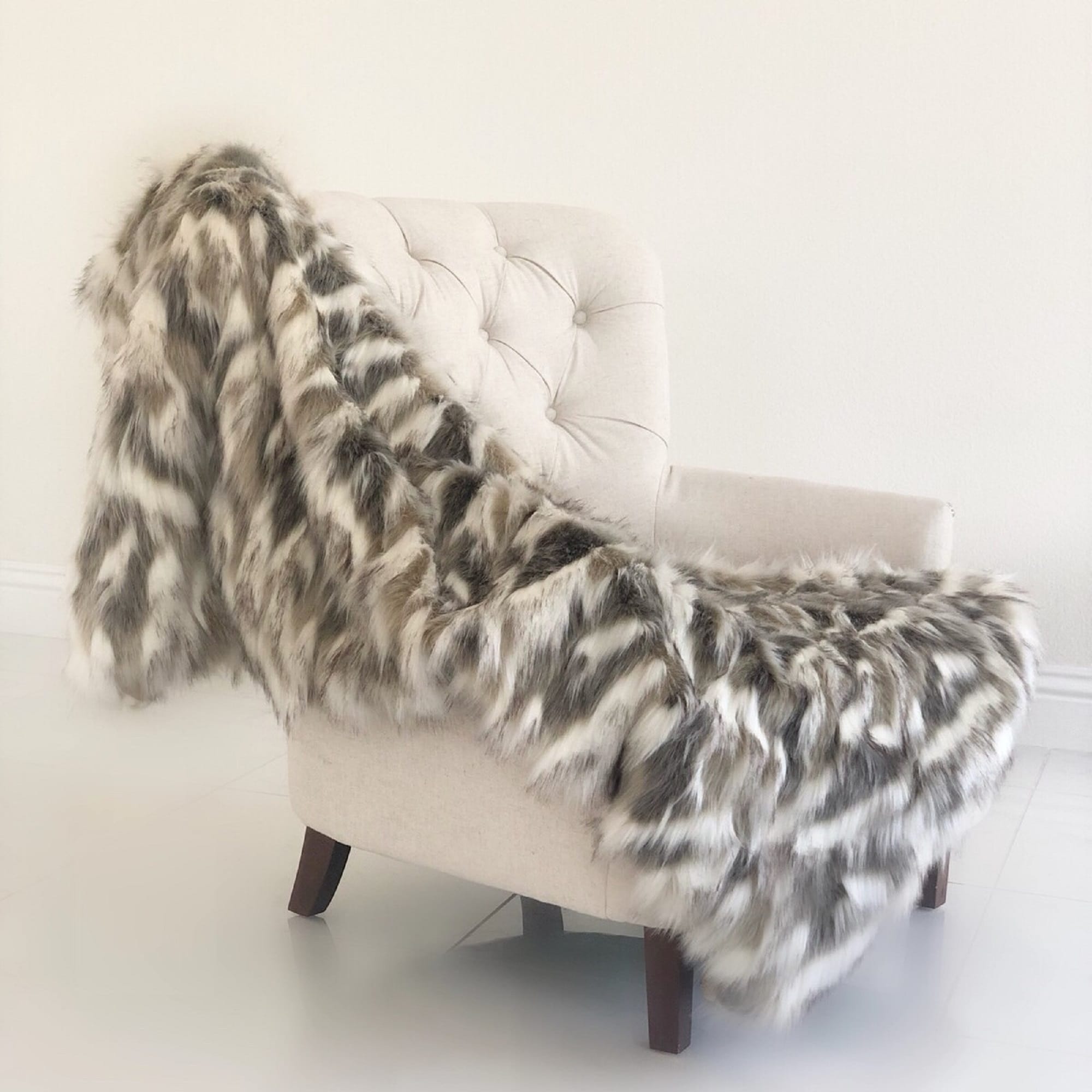 Plutus Tibet Faux Fox Handmade Luxury Throw