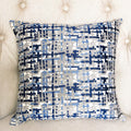 Plutus Tierra Monte Plaid Navy Blue And Gray Handmade Luxury Pillow