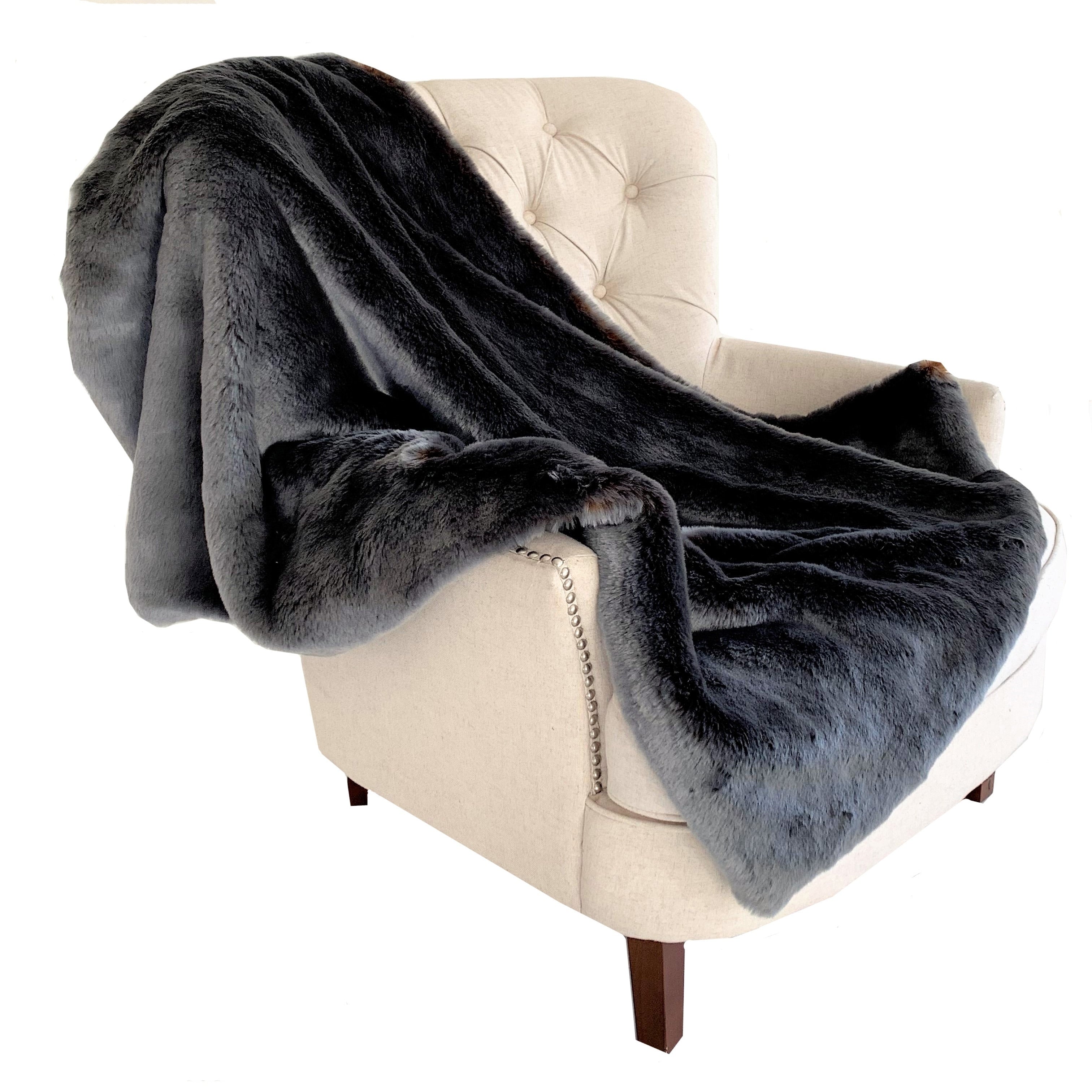 Plutus Two Tone Gray Amber Handmade Luxury Throw