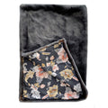 Plutus Two Tone Gray Amber Handmade Luxury Throw With Floral Backing
