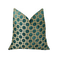 Plutus Velvet Aquamarine Turquoise And Taupe Handmade Decorative Throw Pillow