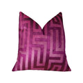 Plutus Velvet Maze Runner Fuchsia Handmade Luxury Pillow
