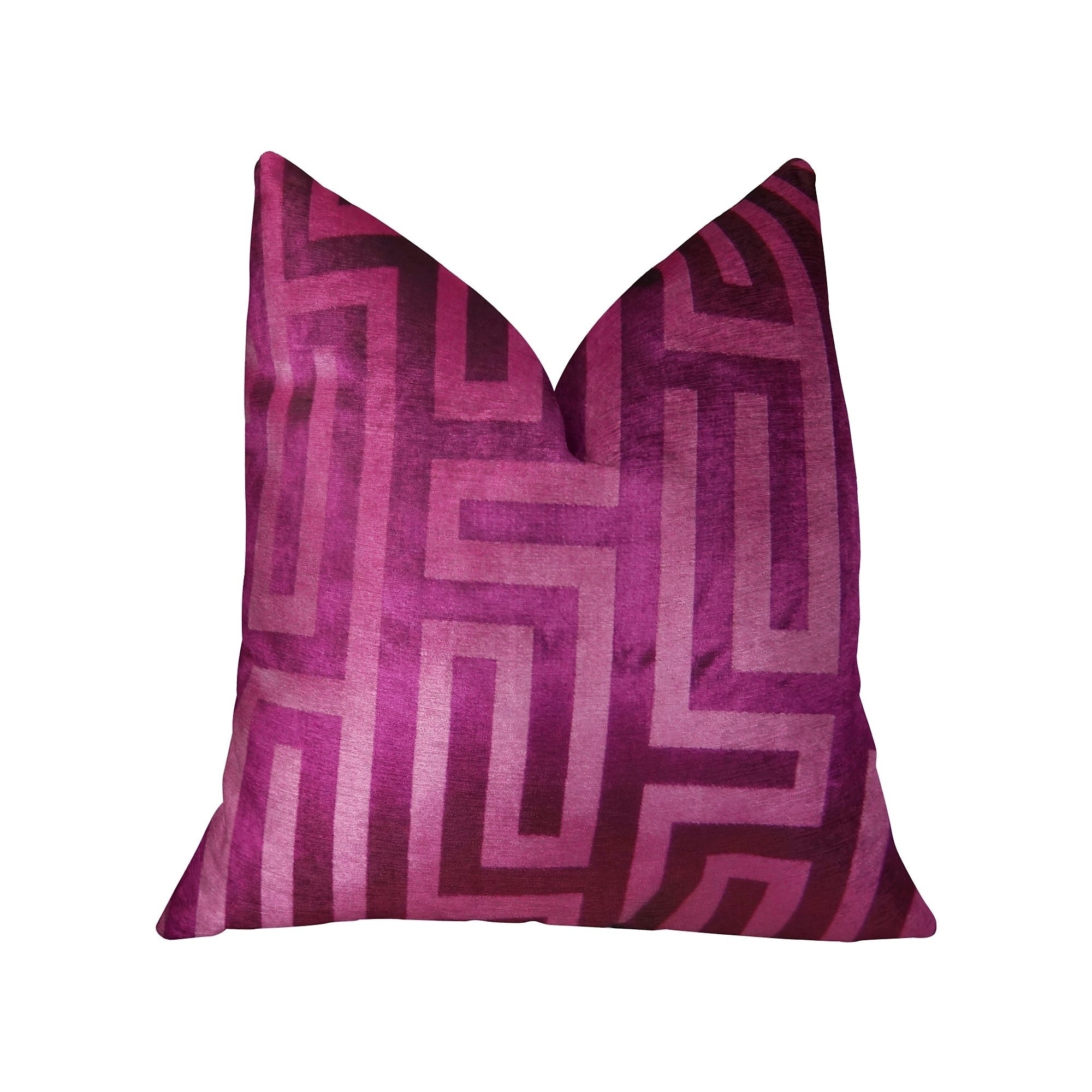 Plutus Velvet Maze Runner Fuchsia Handmade Luxury Pillow