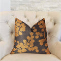 Plutus Whispering Willow Gold And Gray Luxury Throw Pillow