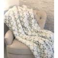 Plutus White With Black Shades Faux Fur Snow Luxury Throw