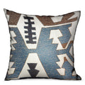 Plutus Wild Chumash Blue Brown Geometric Luxury Outdoor Indoor Throw Pillow